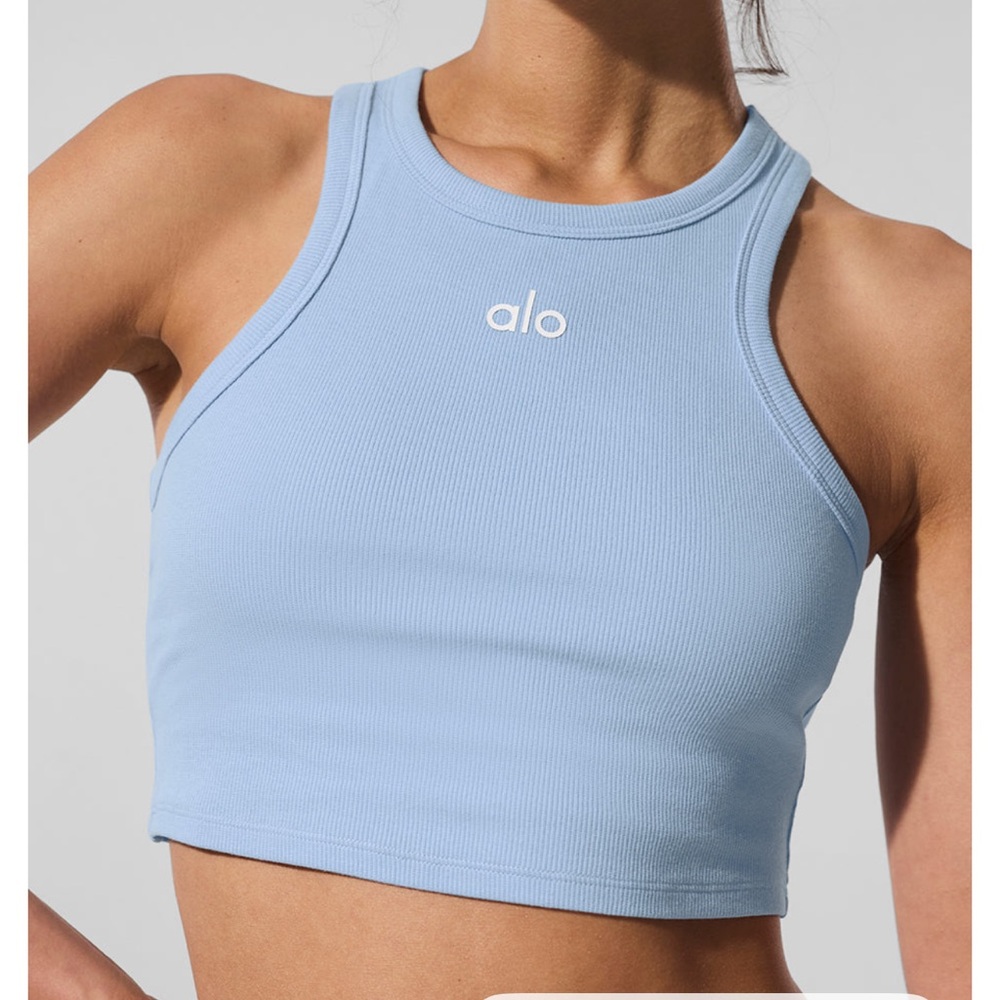 ALO Yoga seashell blue aspire tank NWOT